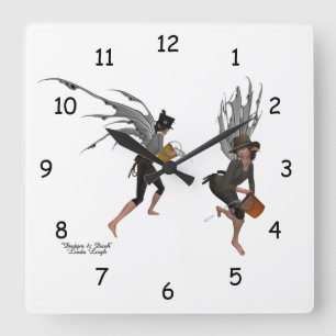 Twin Boy Faeries Wandklok