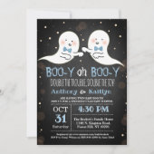 Twin Boy Ghosts Halloween Baby shower Kaart (Voorkant)