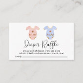 Twin Boy Girl Baby shower Diaper Raffle Informatiekaartje (Voorkant)