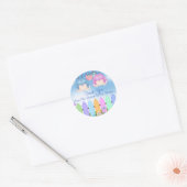 Twin BOY & GIRL DANK U GUNSTEN Baby shower Ronde Sticker (Envelop)