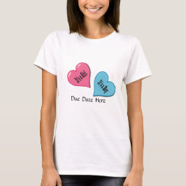 Twin Boy / Girl met vervaldatum Aankondiging T Shi T-shirt