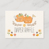 Twin Boy Girl pomkin Diaper Raffle Tickets Informatiekaartje (Voorkant)