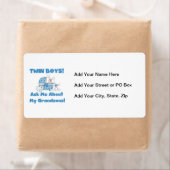 Twin Boy kleinzonen geschenken Etiket (Insitu)