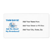 Twin Boy kleinzonen geschenken Etiket (Voorkant)