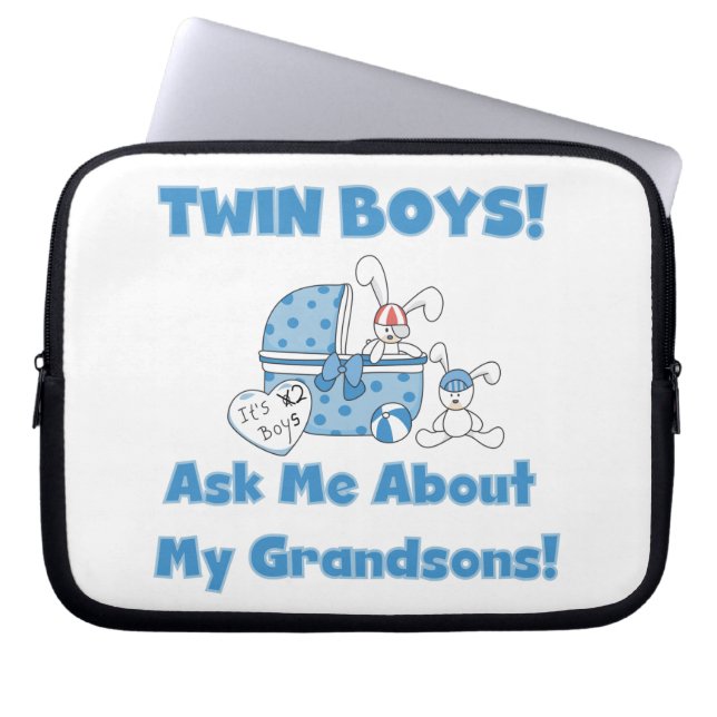 Twin Boy kleinzonen geschenken Laptop Sleeve (Voorkant)