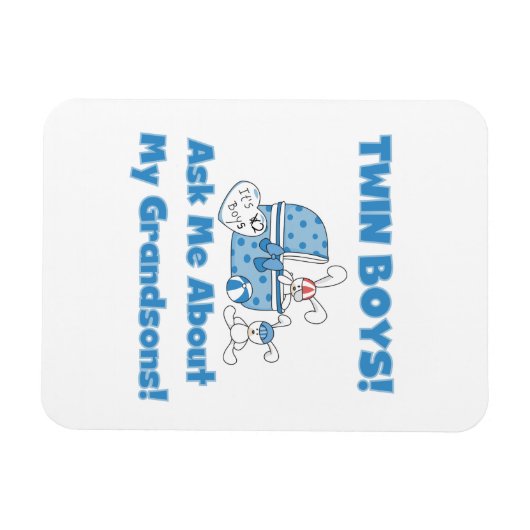 Twin Boy kleinzonen geschenken Magneet (Horizontaal)