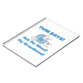 Twin Boy kleinzonen geschenken Notitieboek (Linkerzijde)