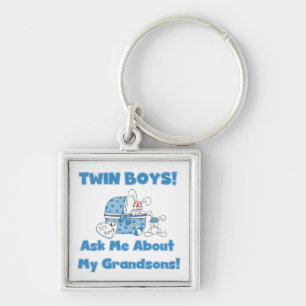 Twin Boy kleinzonen geschenken Sleutelhanger