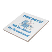 Twin Boy kleinzonen geschenken Tegeltje (Zijkant)