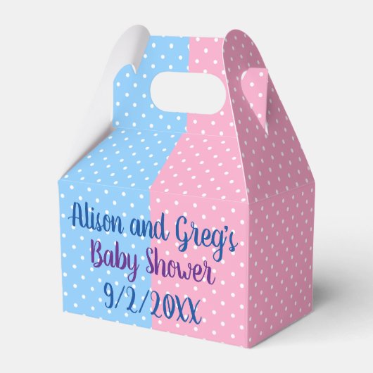 Twin Boy Meisje Baby's Polka Dots Servetten Bedankdoosjes (Achterkant)