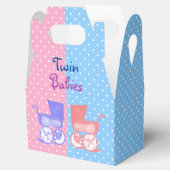 Twin Boy Meisje Baby's Polka Dots Servetten Bedankdoosjes (Geopend)
