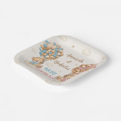 Twin Boy Meisje Douche Schattige Beren Roze Blauw Papieren Bordje (Gebogen)