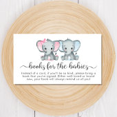 Twin Boy Meisje Olifant Boeken Voor Baby shower Informatiekaartje