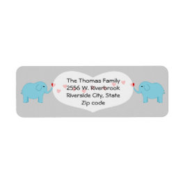 Twin Boy Olifanten Retourlabel Etiket