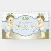 Twin Boy Prince Baby shower Spandoek (Horizontaal)