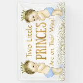 Twin Boy Prince Baby shower Spandoek (Verticaal)