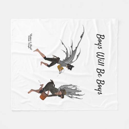 Twin Boy Rain Faeries Fleece Deken (Voorkant (Horizontaal))