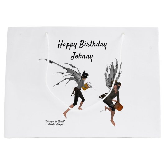 Twin Boy Rain Faeries Gift Bag Groot Cadeauzakje (Voorkant)