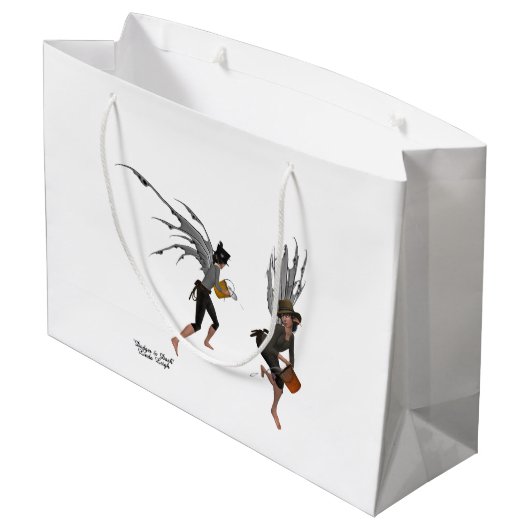 Twin Boy Rain Faeries Gift Bag Groot Cadeauzakje (Achterkant Gekanteld)