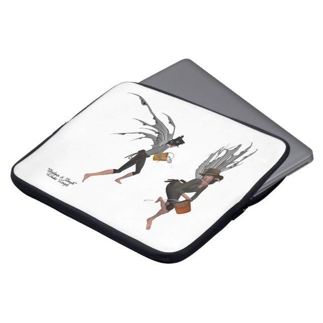 Twin Boy Rain Faeries Laptophoes Laptop Sleeve (Voorkant top)