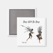 Twin Boy Rain Faeries Magnet (Voorkant / Achterkant)