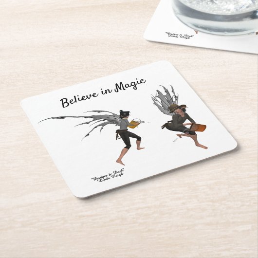 Twin Boy Rain Faeries Papier Onderzetter (Schuin)