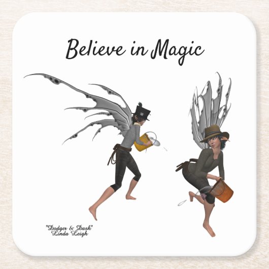 Twin Boy Rain Faeries Papier Onderzetter (Voorkant)