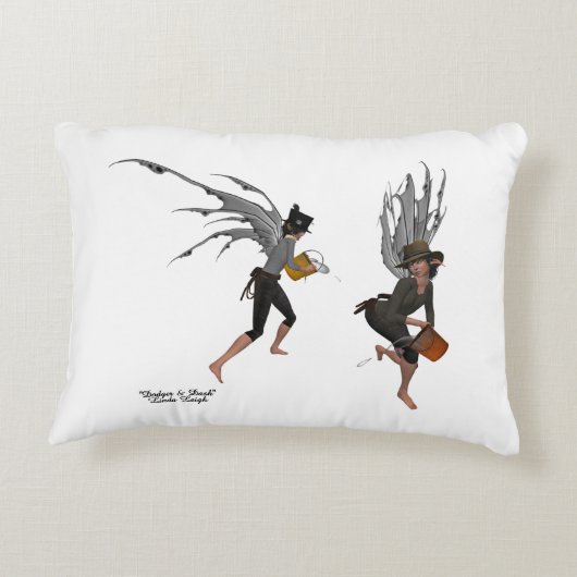 Twin Boy Rain Faeries Sierkussen Accent Kussen (Achterkant)