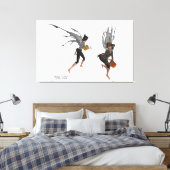 Twin Boy Rain Faeries Stretched Canvas Art Afdruk (Insitu (Slaapkamer))