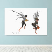 Twin Boy Rain Faeries Stretched Canvas Art Afdruk (Insitu (Houten vloer))