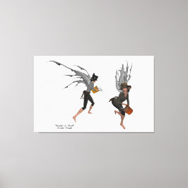 Twin Boy Rain Faeries Stretched Canvas Art Afdruk
