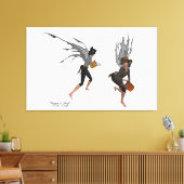 Twin Boy Rain Faeries Stretched Canvas Art Afdruk (Insitu (Woonkamer))