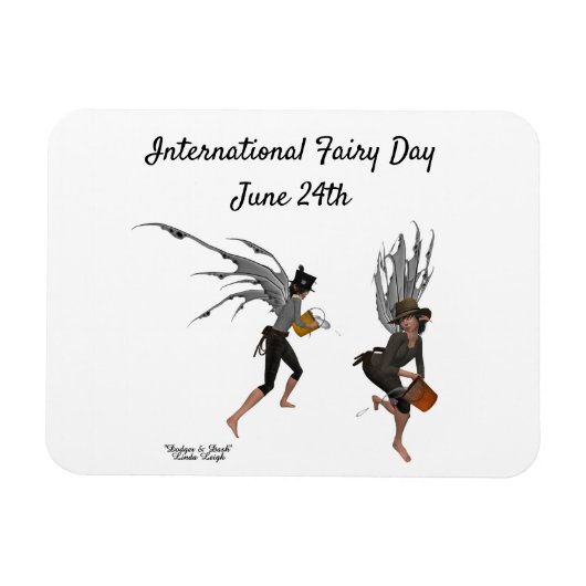 Twin Boy Rain feeën Flexibele magneet (Horizontaal)