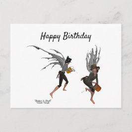 Twin Boy Rain Feeën Verjaardag Briefkaart