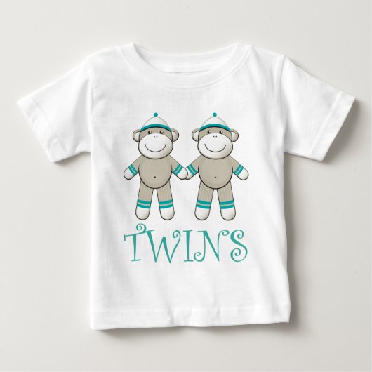 Twin Boy Sock Monkey T-shirt (Voorkant)