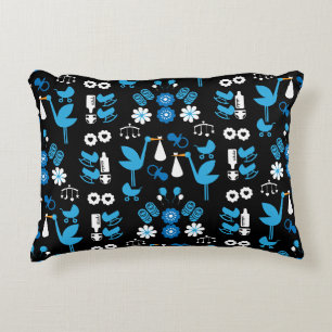 Twin Boy Stalk Delivery Blue Accent Kussen