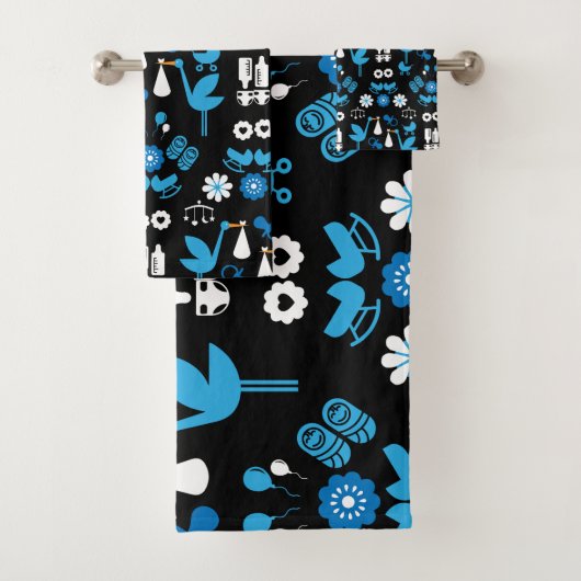 Twin Boy Stalk Delivery Blue Bad Handdoek (Insitu)