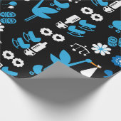 Twin Boy Stalk Delivery Blue Cadeaupapier (Hoek)