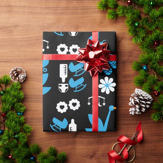 Twin Boy Stalk Delivery Blue Cadeaupapier (Feestdagen Geschenken)