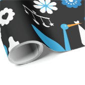 Twin Boy Stalk Delivery Blue Cadeaupapier (Rol Hoek)