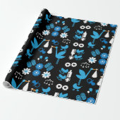 Twin Boy Stalk Delivery Blue Cadeaupapier (Uitgerold)