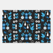 Twin Boy Stalk Delivery Blue Inpakpapier Vel (Voorkant 2)