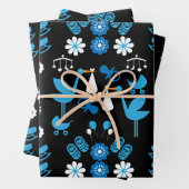 Twin Boy Stalk Delivery Blue Inpakpapier Vel (In situ)