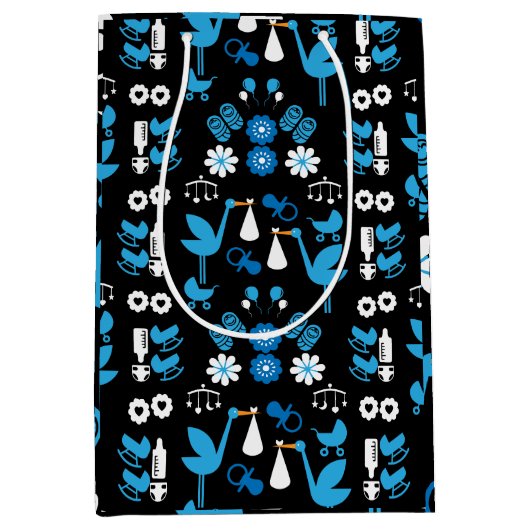 Twin Boy Stalk Delivery Blue Medium Cadeauzakje (Voorkant)