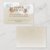 Twin Boy Teddy Bear Luier Raffle Kaart (Voorkant / Achterkant)