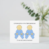 Twin Boys Baby Naming Day Gefeliciteerd. Briefkaart (Staand voorkant)