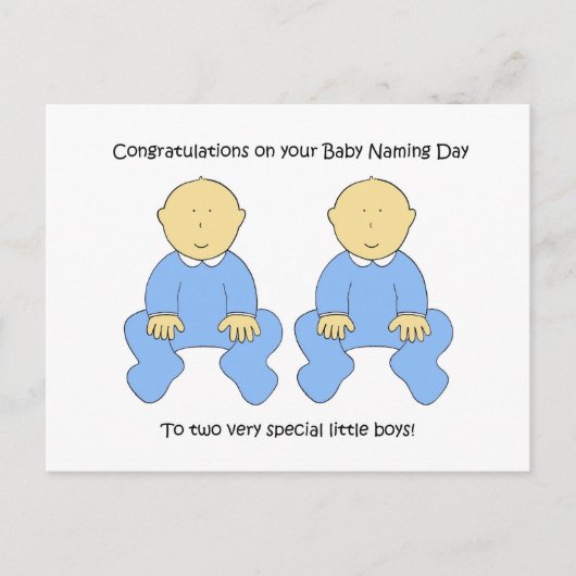 Twin Boys Baby Naming Day Gefeliciteerd. Briefkaart (Voorkant)