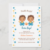 Twin Boys Baby shower 2 Kaart (Voorkant)