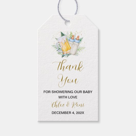 Twin Boys Baby shower Bedankt Label Cadeaulabel (Voorkant)