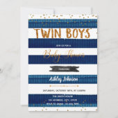 Twin Boys Baby shower confetti uitnodiging (Voorkant)